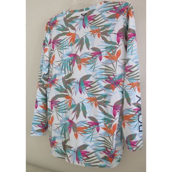 Roxy ERJWR03560 Women's Sz L White/Multi Sea Skippin Printed Lycra L/S Rashguard - Picture 3 of 9